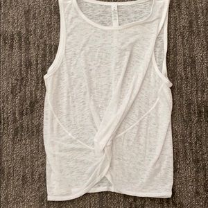 Lululemon White Breeze Through Twist Tank 10